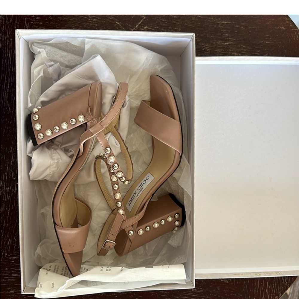 Jimmy Choo Aadra 85 Embellished
Leather Sandals - Picture 2 of 7